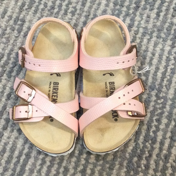 Birkenstock kumba kids shiny lizard light rose NWT NIB